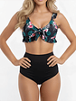 Bikini tiro alto top vuelos tropico Negro (Combina tu talla) - Miniatura 1