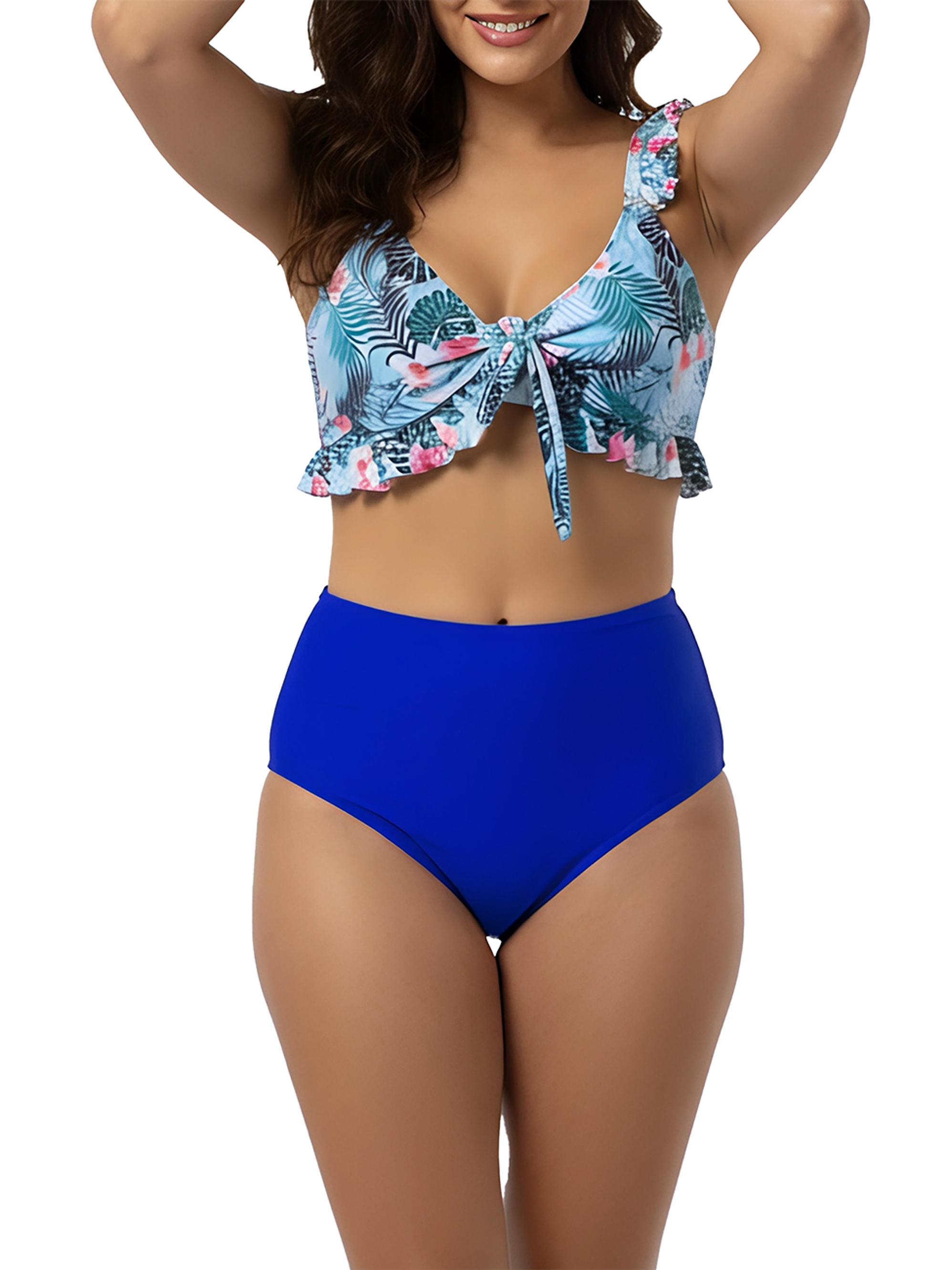 Bikini tiro alto top vuelos tropico Azul (Combina tu talla) 2