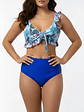 Bikini tiro alto top vuelos tropico Azul (Combina tu talla) - Miniatura 1