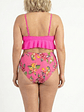 Bikini Tiro Alto Fucsia con Vuelos y Estampado Floral - Miniatura 2