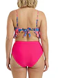 Bikini Tiro Alto Rosa con Top Floral y Vuelos - Miniatura 3