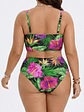 Bikini Tiro Alto Tropical Flores Hibiscus - Miniatura 2