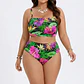Bikini Tiro Alto Tropical Flores Hibiscus - Miniatura 3