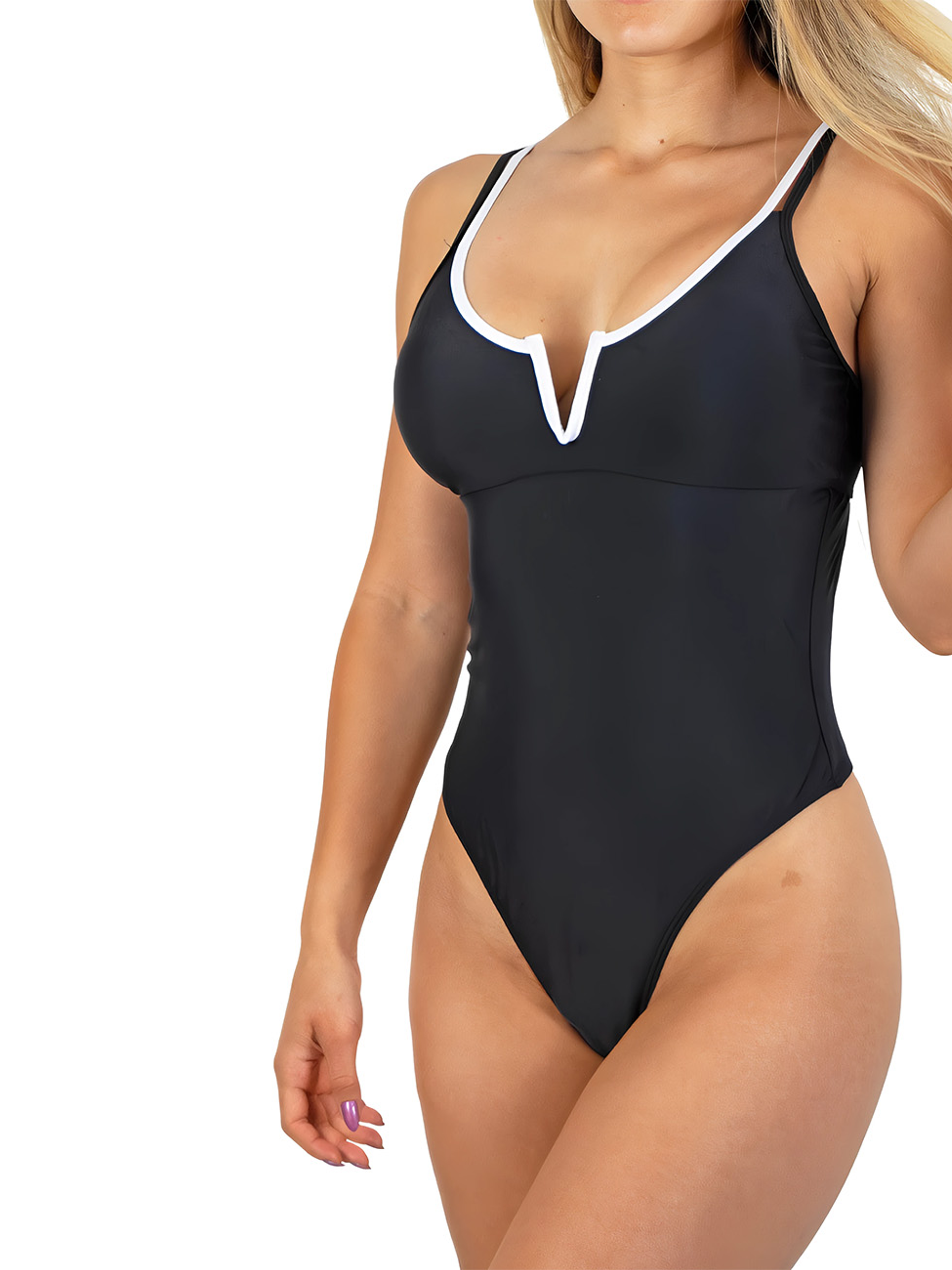Traje de baño colaless bicolor hilo beachwear  2
