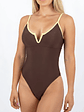 Traje de baño colaless bicolor hilo beachwear chocolate - Miniatura 2