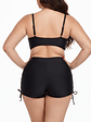 Bikini Tankini Negro con Short de Tiro Alto y Cordones - Miniatura 3