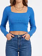 Top invierno Crop ribbed colores spandex - Miniatura 3