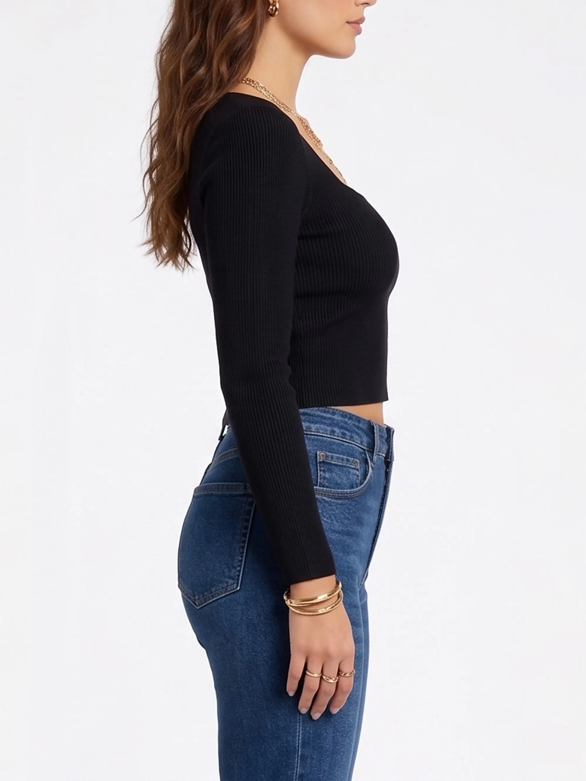 Top invierno Crop ribbed colores spandex 6