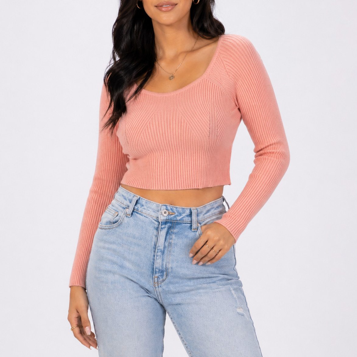 Camiseta sweater invierno colores crop mujer