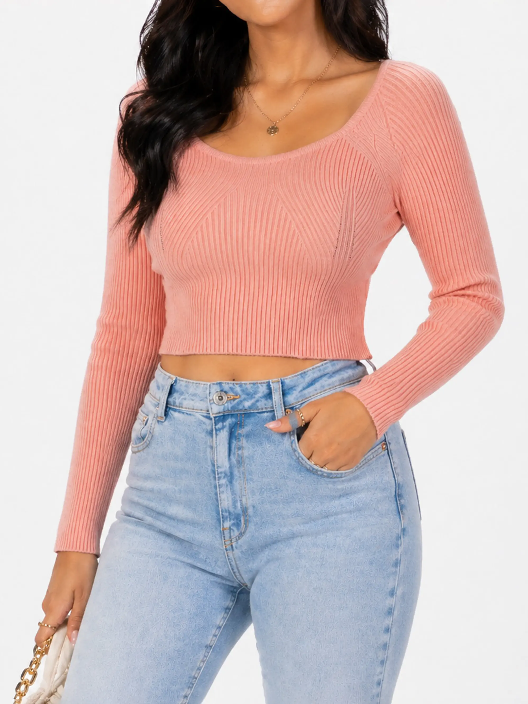 Camiseta sweater invierno colores crop mujer  2