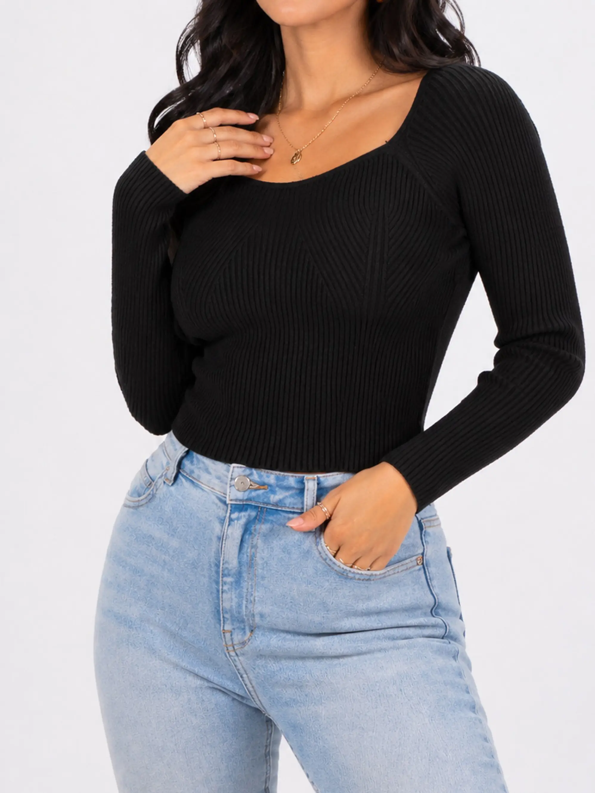 Camiseta sweater invierno colores crop mujer  4