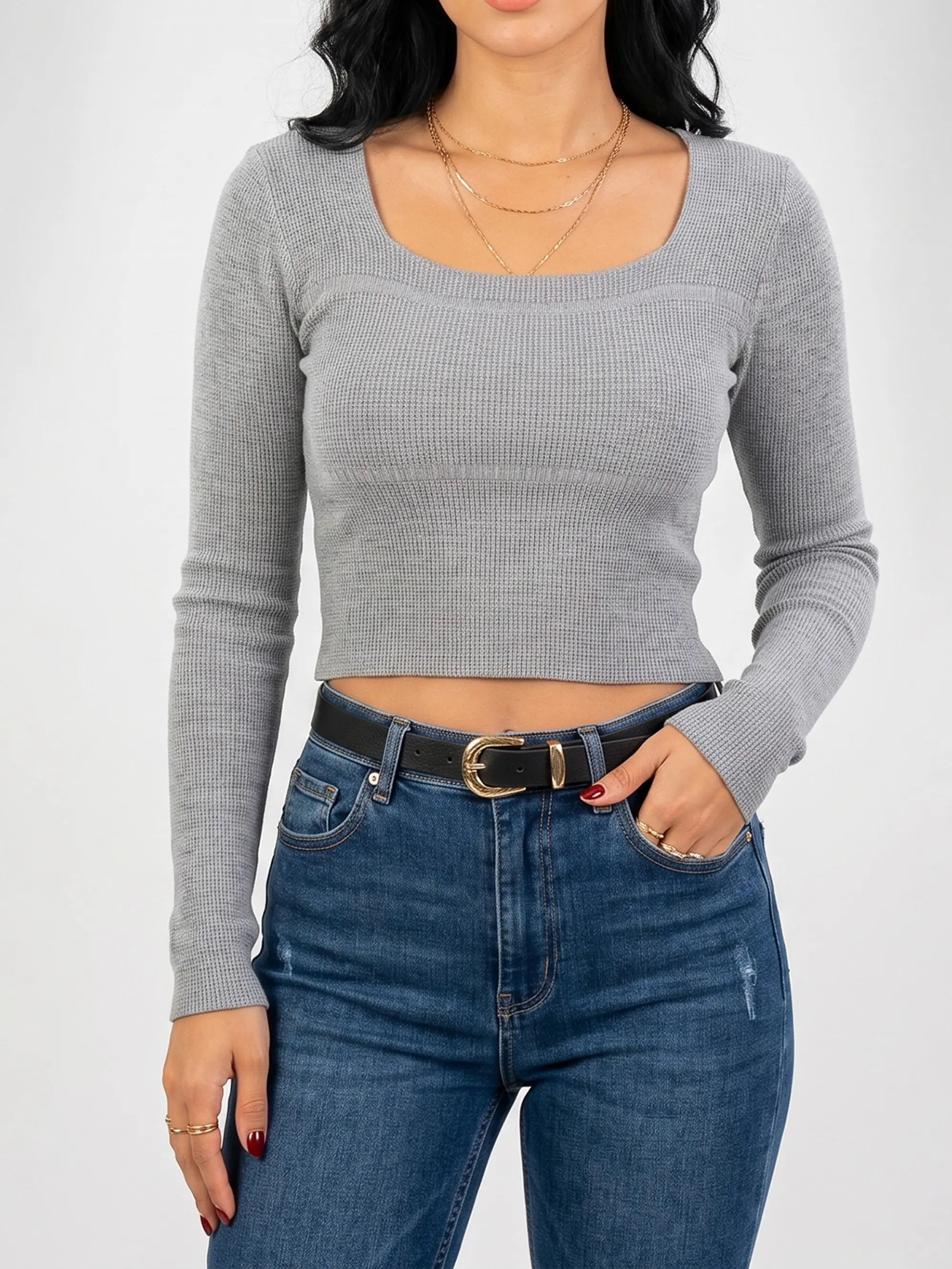 Top invierno Crop ribbed colores spandex 11