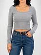 Top invierno Crop ribbed colores spandex - Miniatura 11