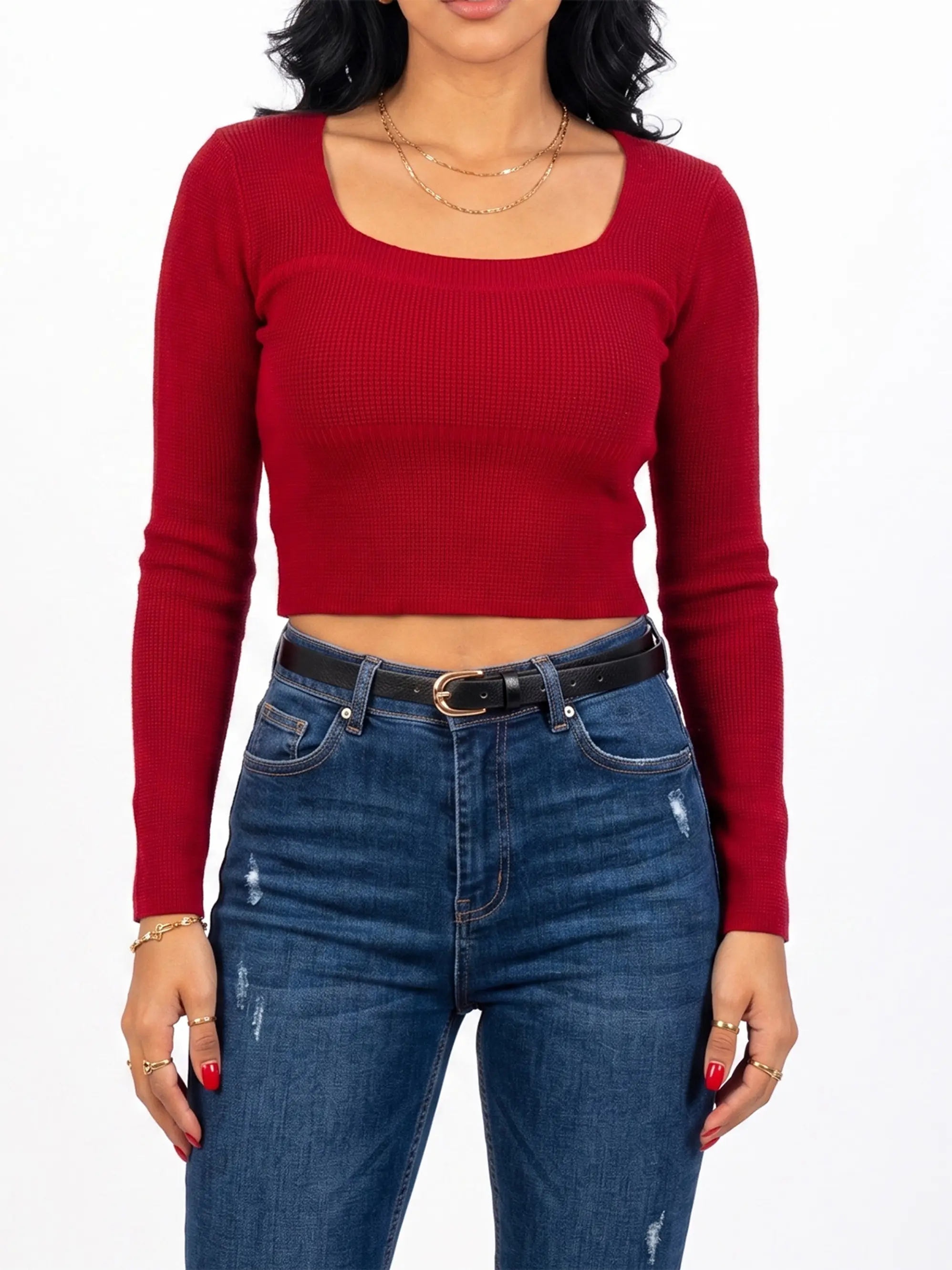 Top invierno Crop ribbed colores spandex 15