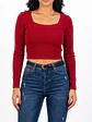 Top invierno Crop ribbed colores spandex - Miniatura 15