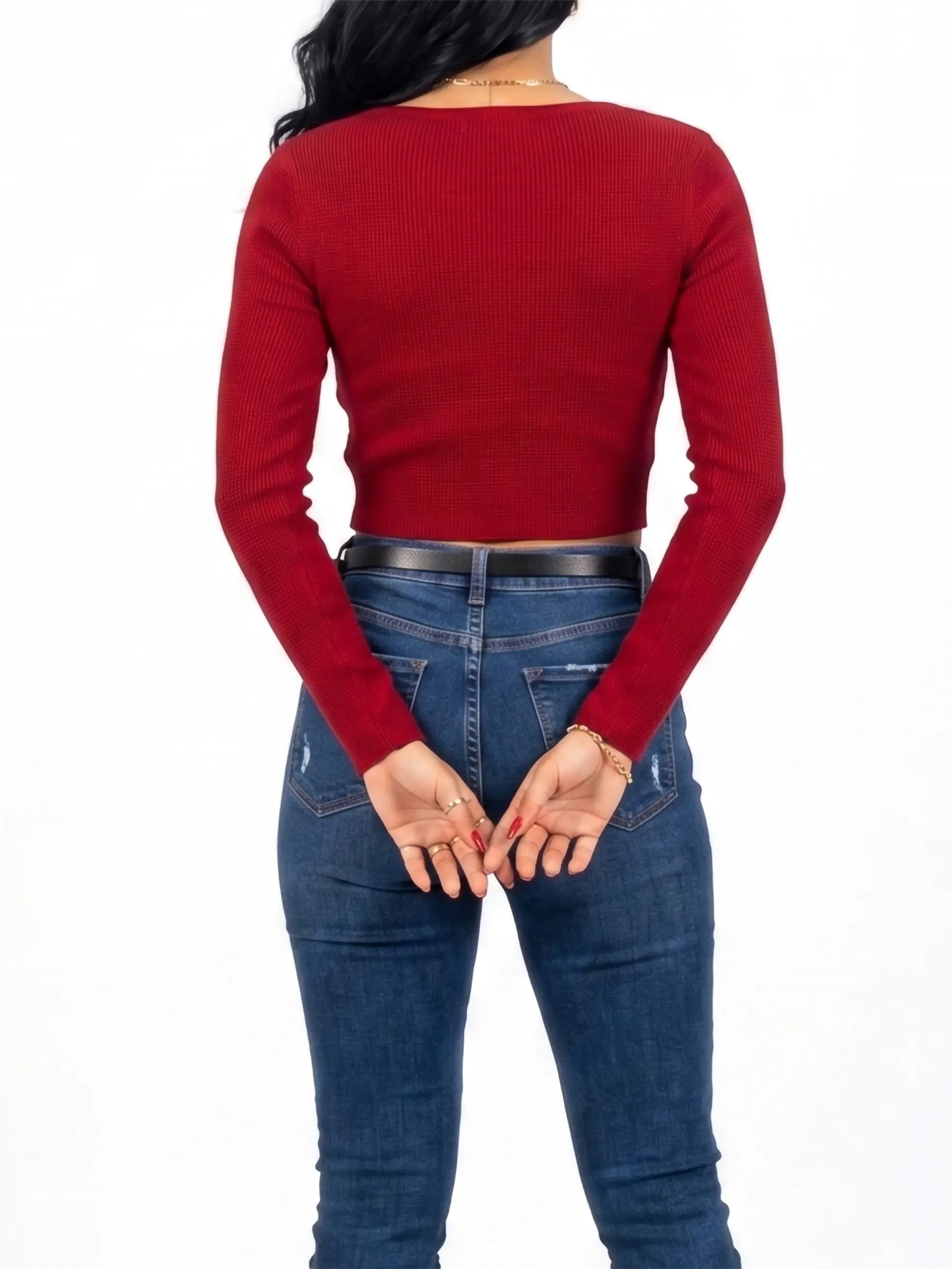 Top invierno Crop ribbed colores spandex 16