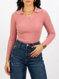 Sweater camiseta básica mujer cuello polo colores - Miniatura 3