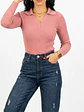 Sweater camiseta básica mujer cuello polo colores - Miniatura 4