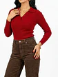 Sweater camiseta básica mujer cuello polo colores - Miniatura 2