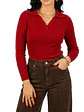 Sweater camiseta básica mujer cuello polo colores - Miniatura 1