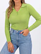 Sweater camiseta básica mujer cuello polo colores - Miniatura 14