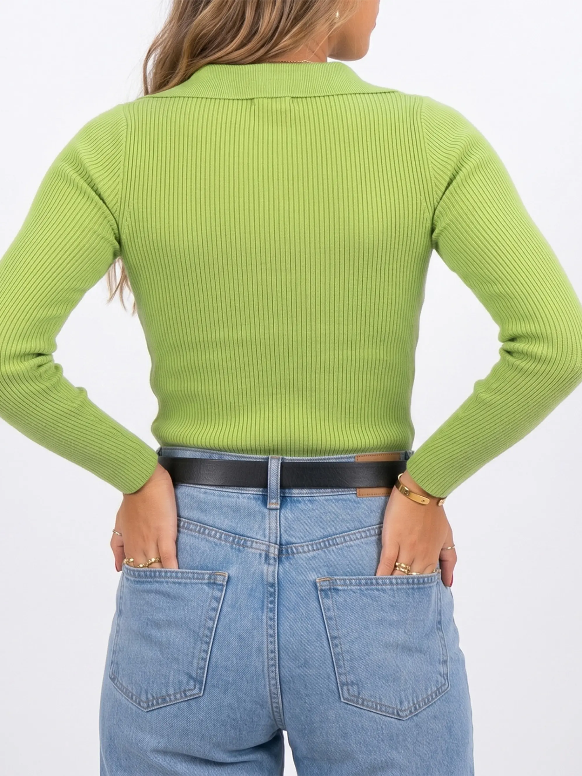 Sweater camiseta básica mujer cuello polo colores 15