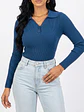 Sweater camiseta básica mujer cuello polo colores - Miniatura 16