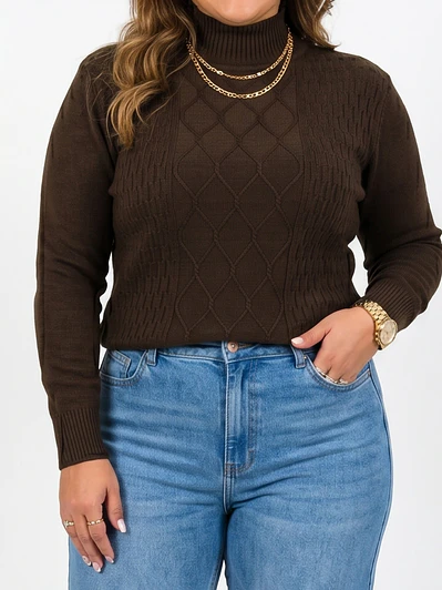 Sweater mujer texturado colores Lineas rombos extra linda