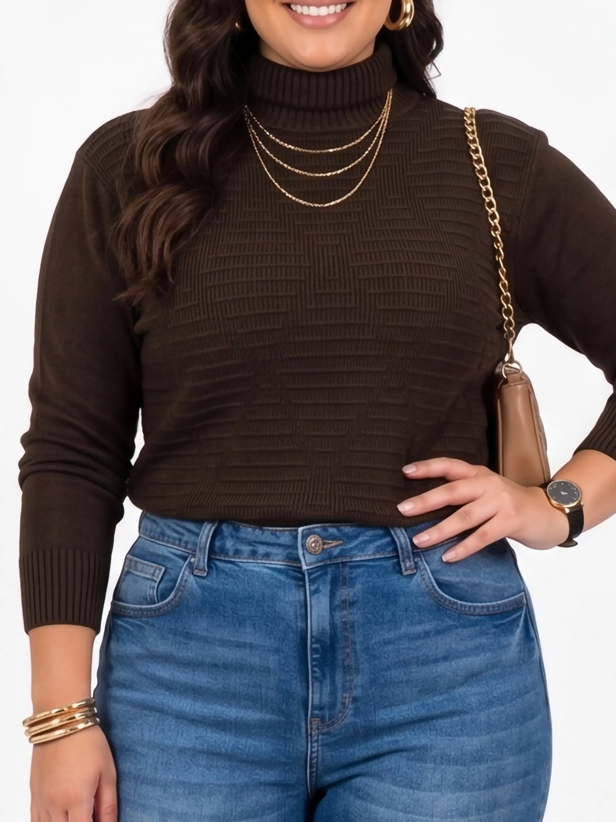 Sweater mujer texturado colores lineas extra linda 7