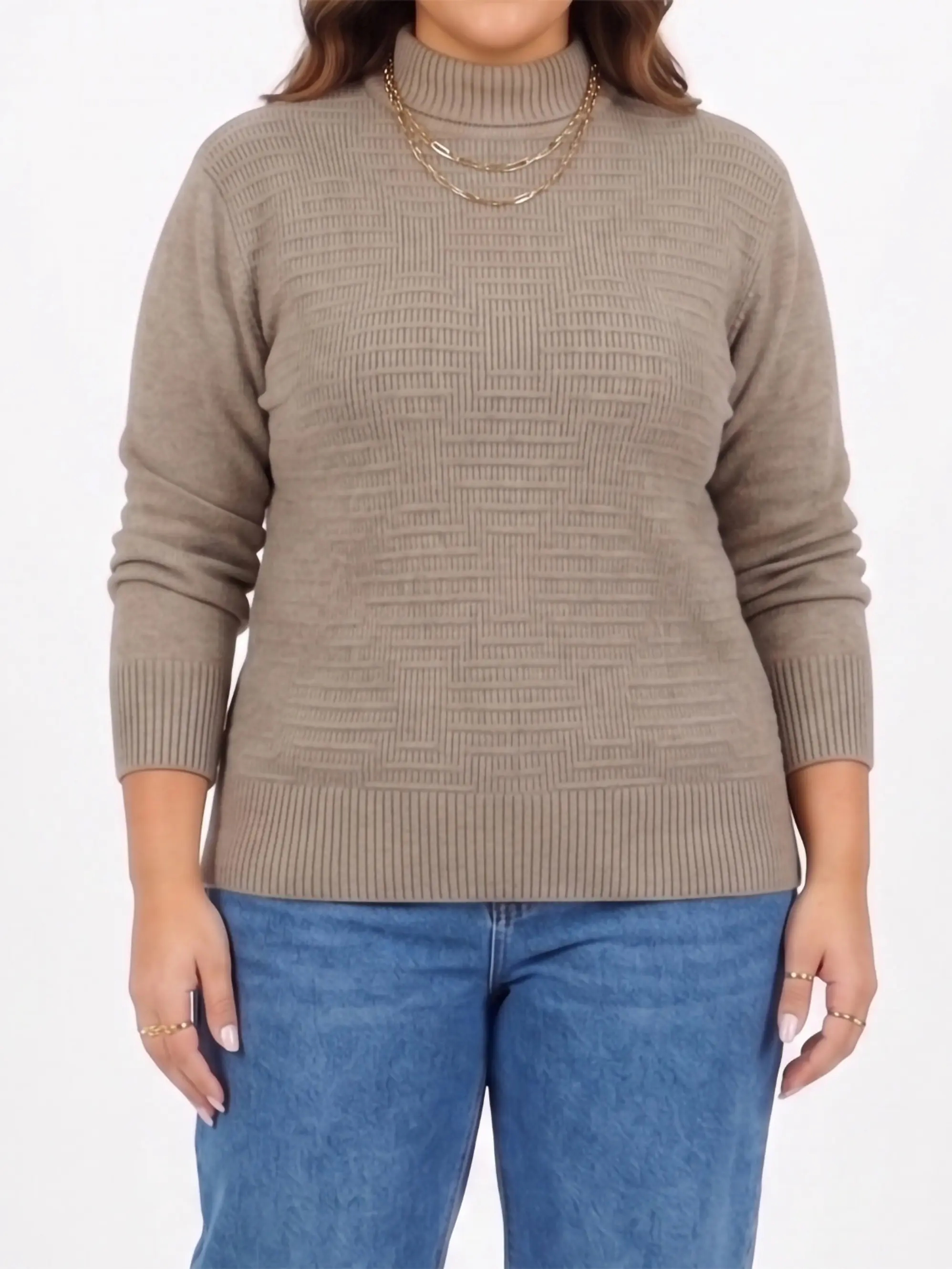 Sweater mujer texturado colores lineas extra linda 10