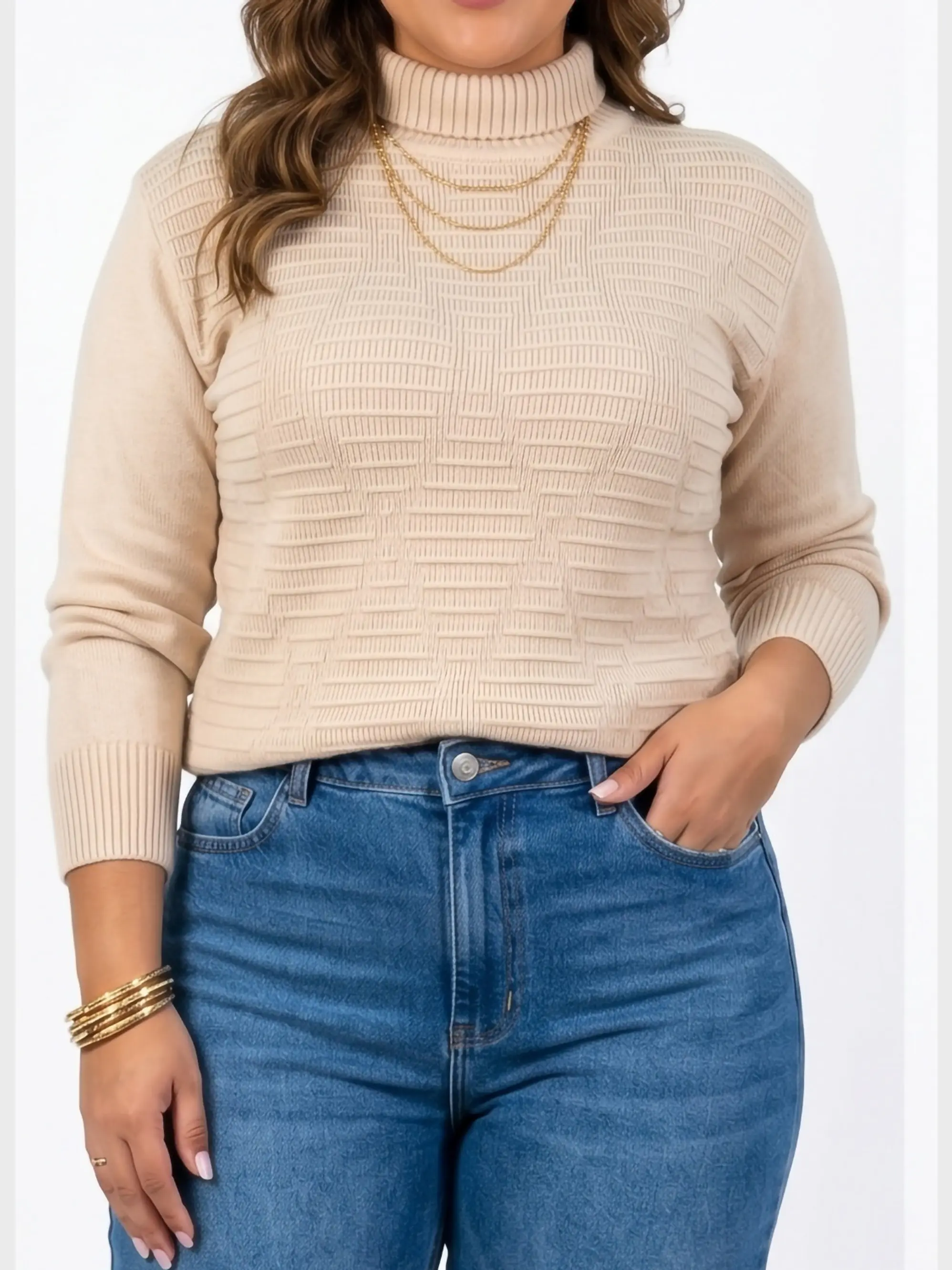 Sweater mujer texturado colores lineas extra linda 15