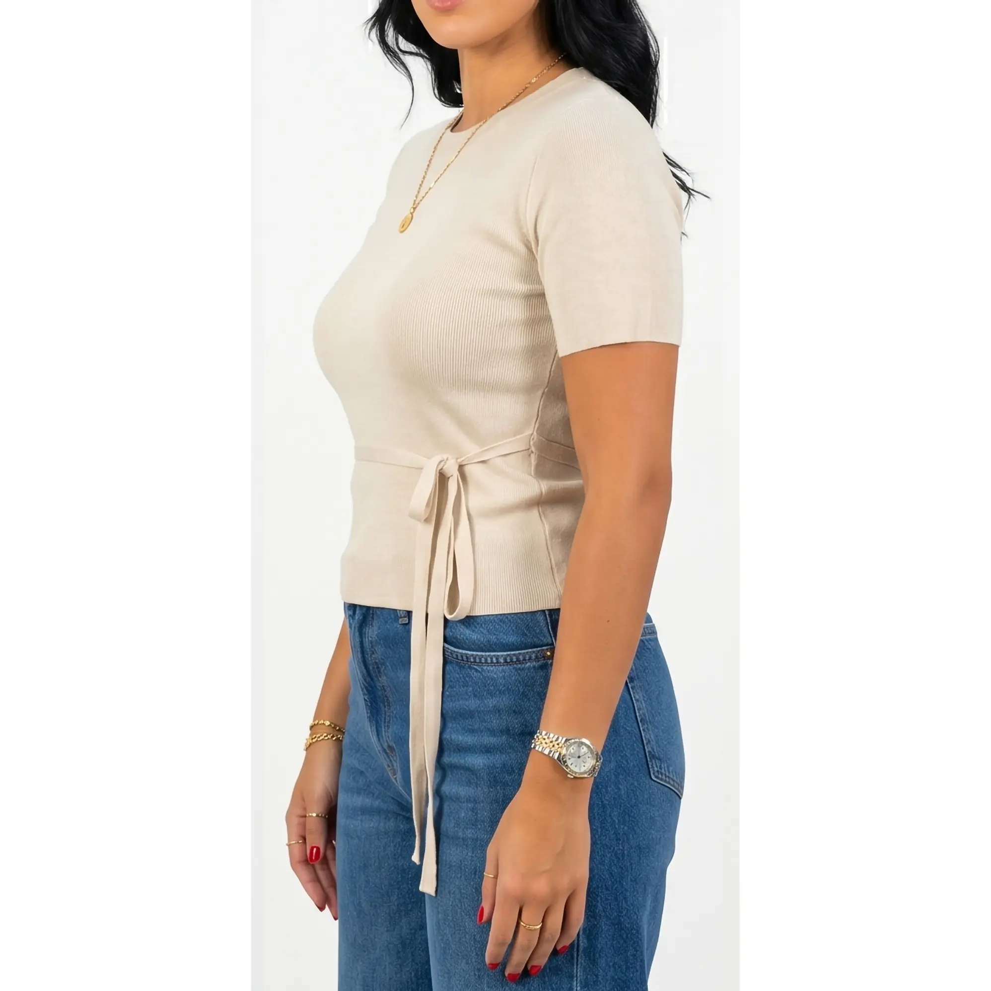Polera lanilla manga corta invierno lazo colores 2