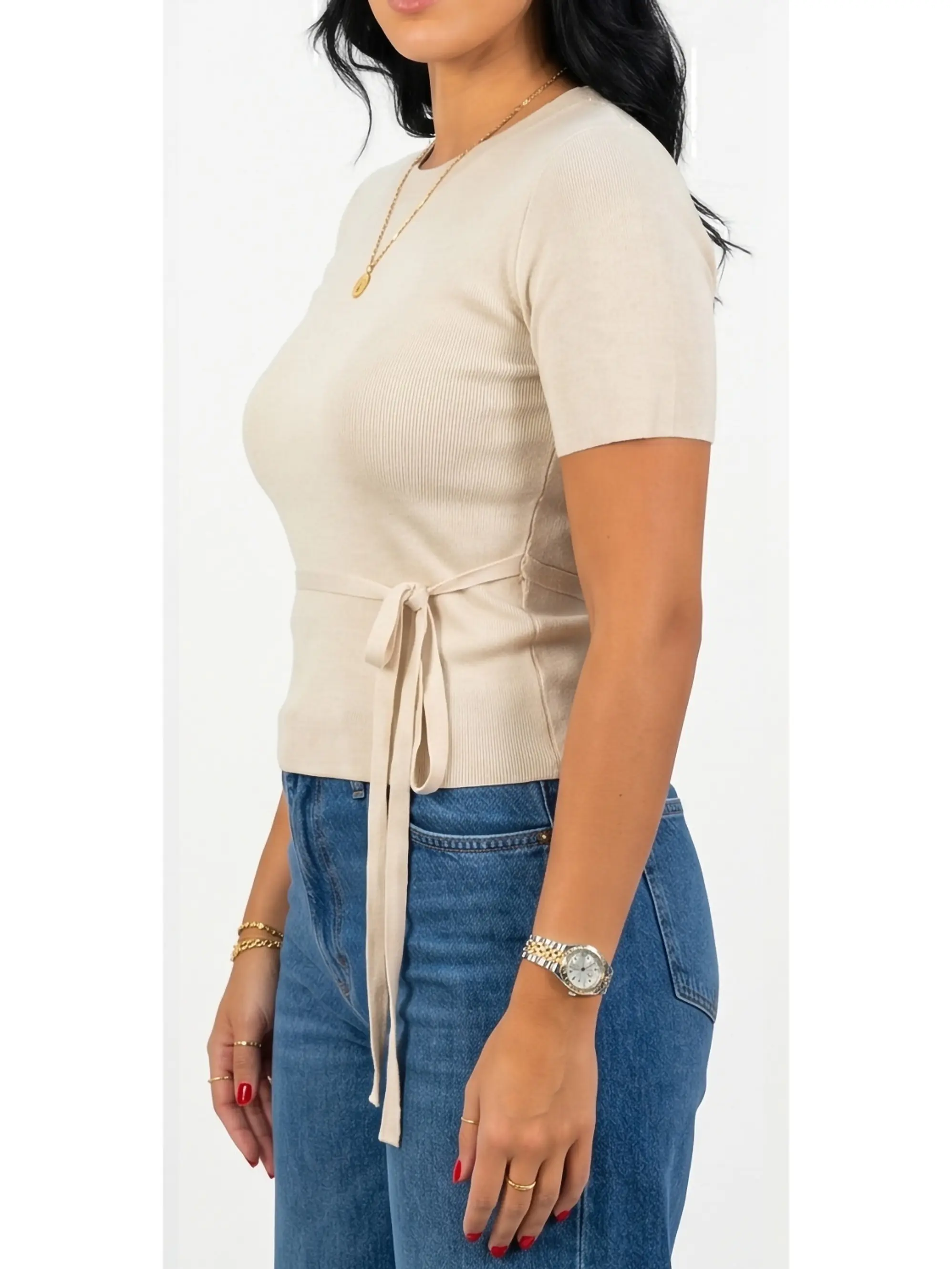 Polera lanilla manga corta invierno lazo colores 2