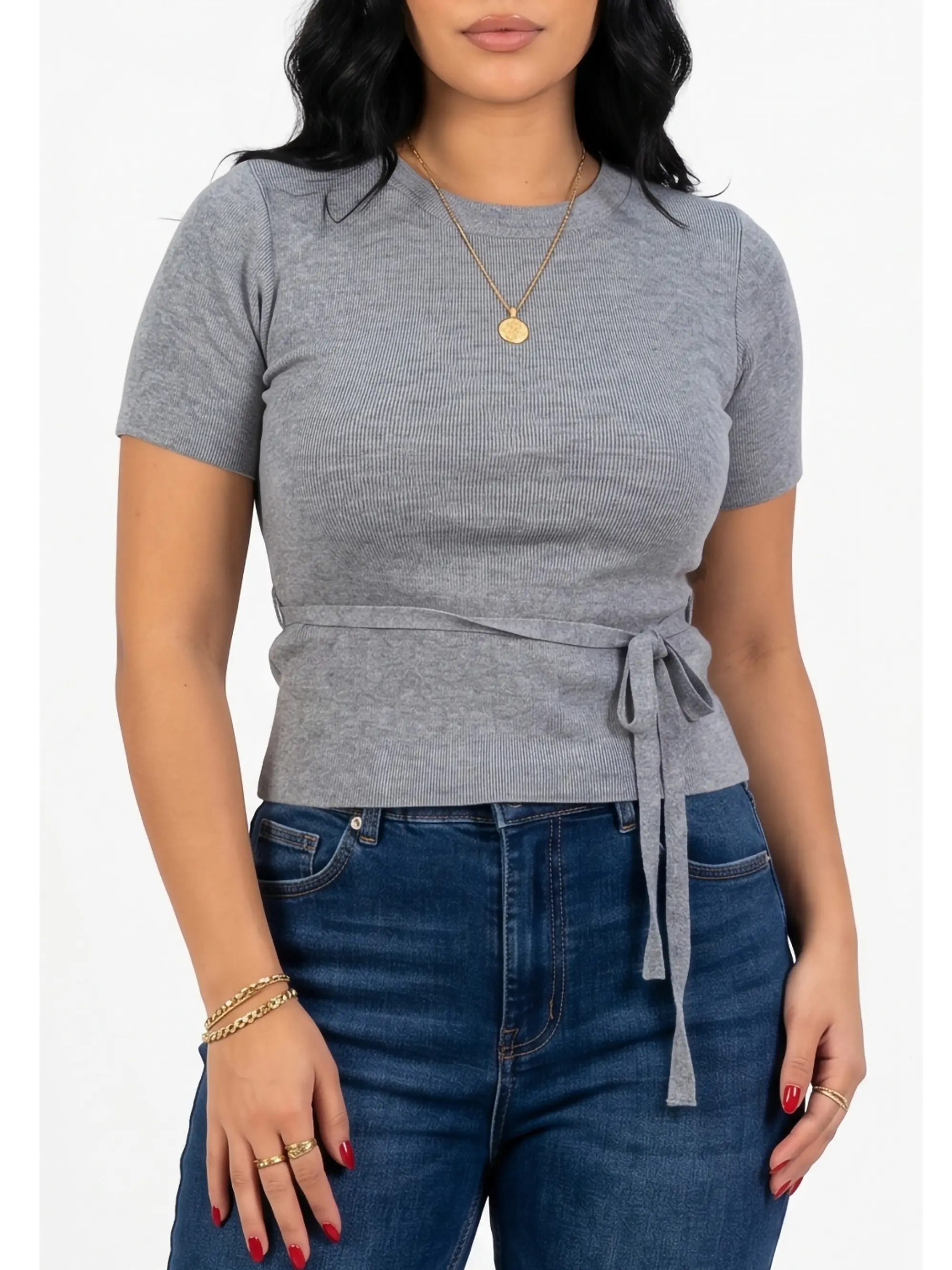 Polera lanilla manga corta invierno lazo colores 4