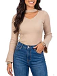 Sweater básico polera invierno colores manga acampanada - Miniatura 1