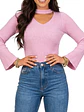 Sweater básico polera invierno colores manga acampanada - Miniatura 9