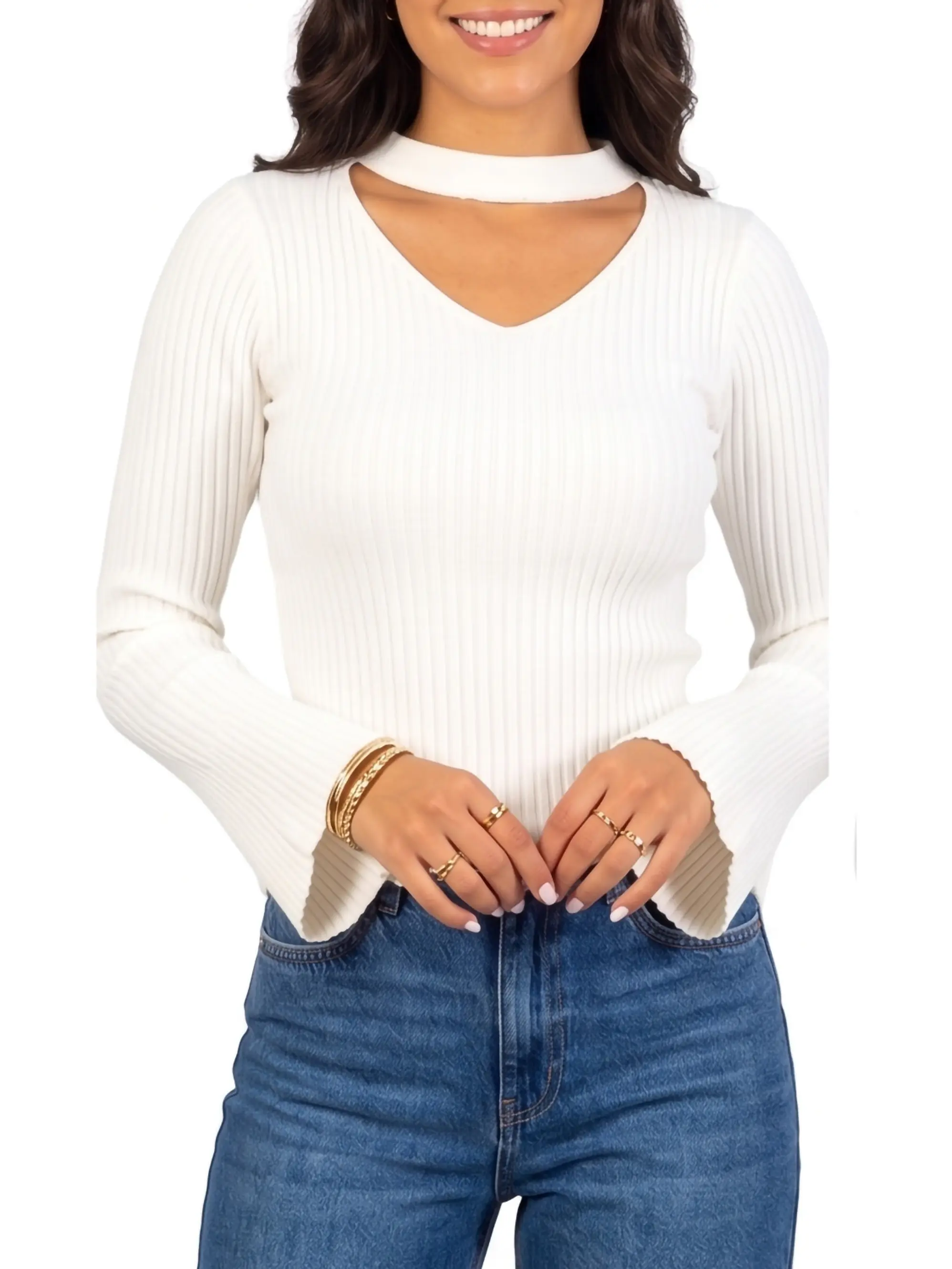 Sweater básico polera invierno colores manga acampanada 19