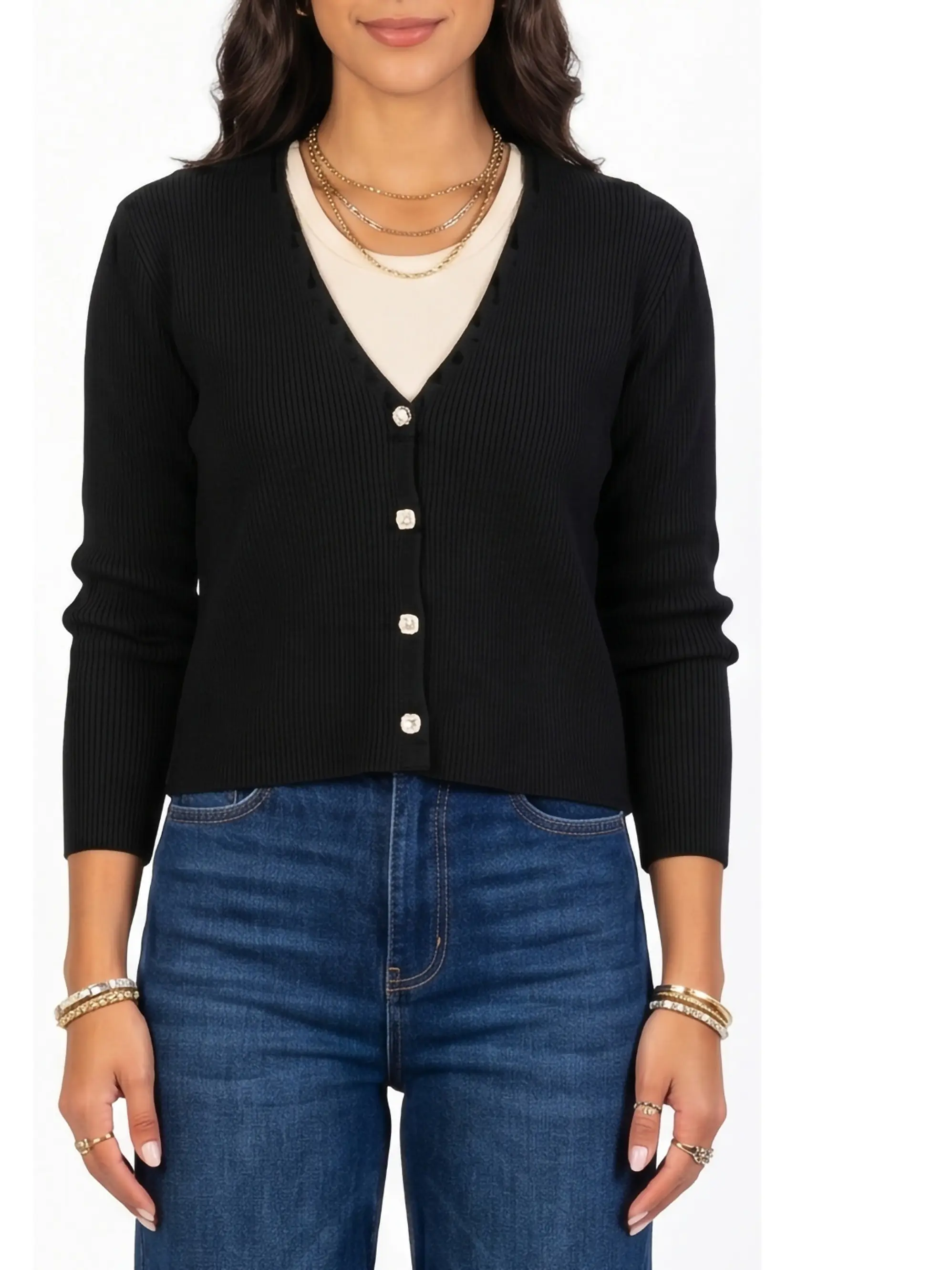 Chaleco botones básico mujer diseño Alba 9