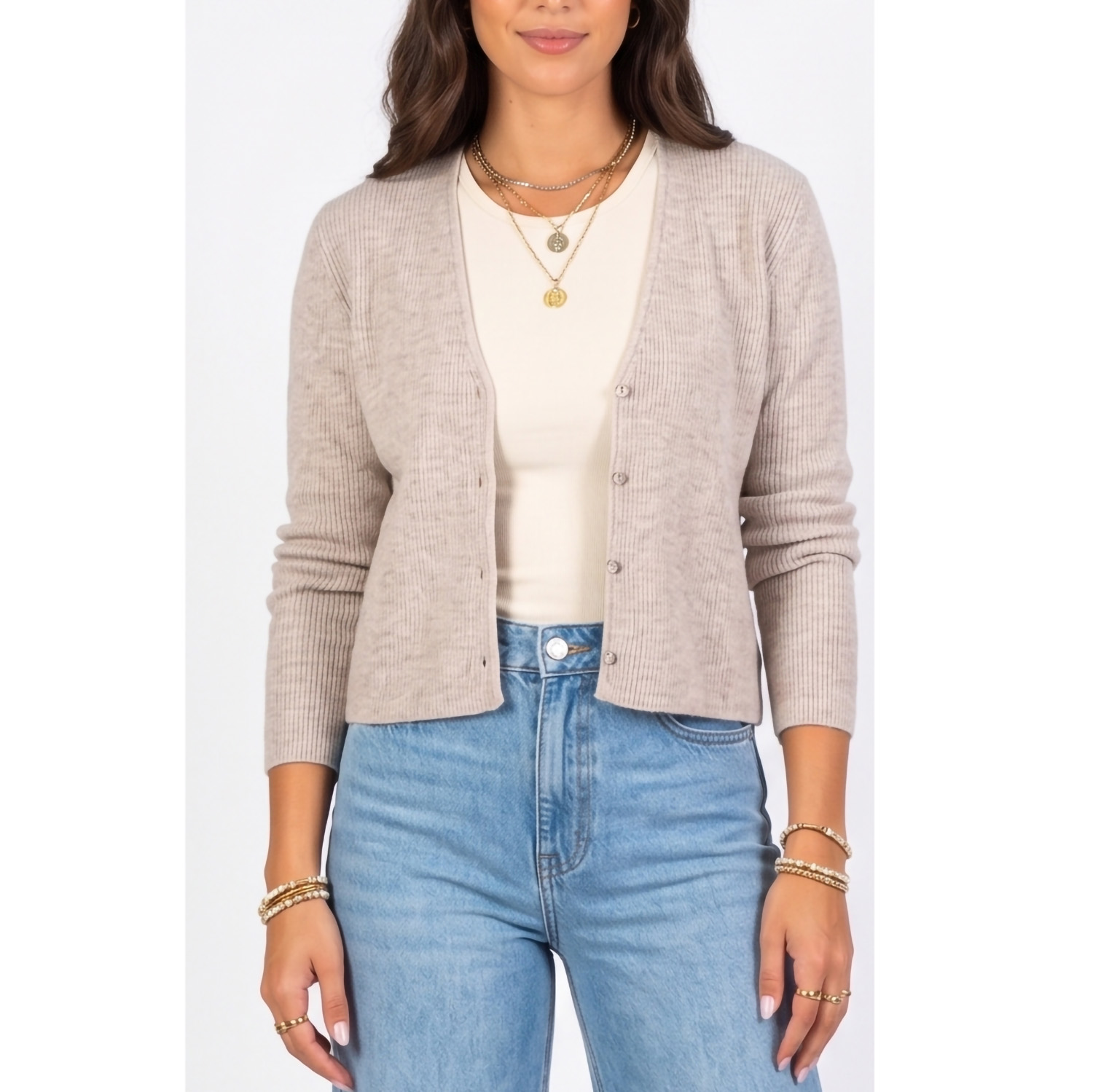 Chaleco botones básico mujer diseño Alba