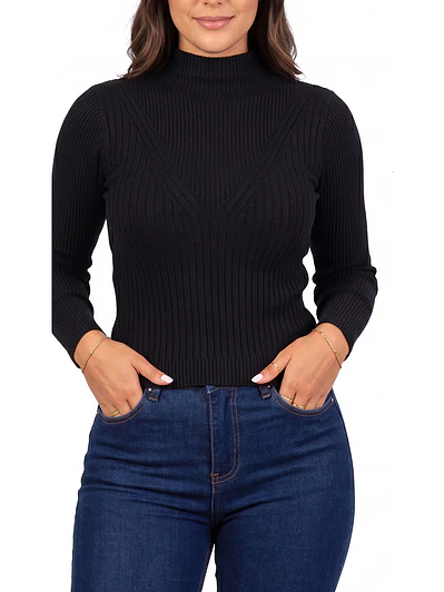 Sweater beatle mujer cuello medio colores crop diseño Isis