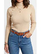 Sweater mujer cuello alto botones brillos - Miniatura 1