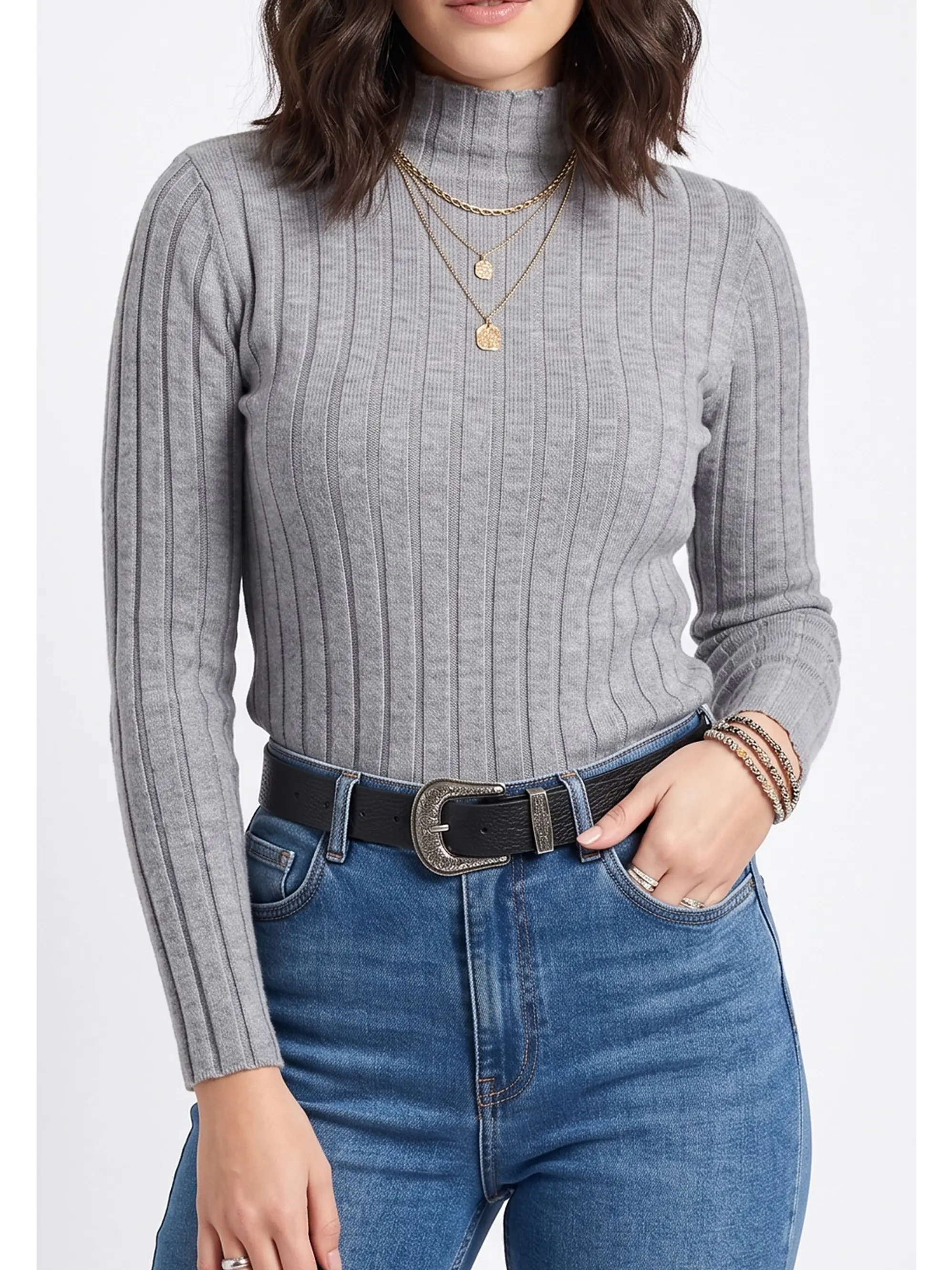 Sweater cuello alto mujer diseño terra 1