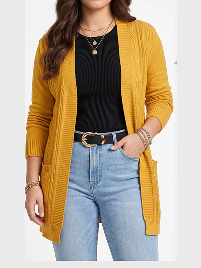 Cardigán spandex invierno texturado Anis colores