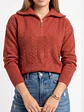 Sweater Mujer Con Medio Cierre Y Trenzas Colores - Miniatura 10
