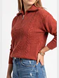 Sweater Mujer Con Medio Cierre Y Trenzas Colores - Miniatura 11