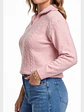 Sweater Mujer Con Medio Cierre Y Trenzas Colores - Miniatura 13