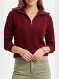 Sweater Mujer Con Medio Cierre Y Trenzas Colores - Miniatura 14