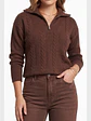 Sweater Mujer Con Medio Cierre Y Trenzas Colores - Miniatura 17