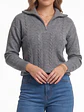 Sweater Mujer Con Medio Cierre Y Trenzas Colores - Miniatura 18