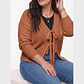 Cardigan Mujer Tejido Trenzado Corto Con Lazos Casual - Miniatura 5